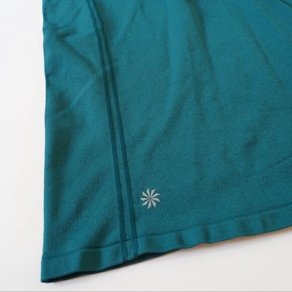 Athleta Twist Half Zip Seamless Teal Top S - Picture 8 of 8